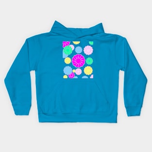 Set of Colorful flowers blooming Kids Hoodie